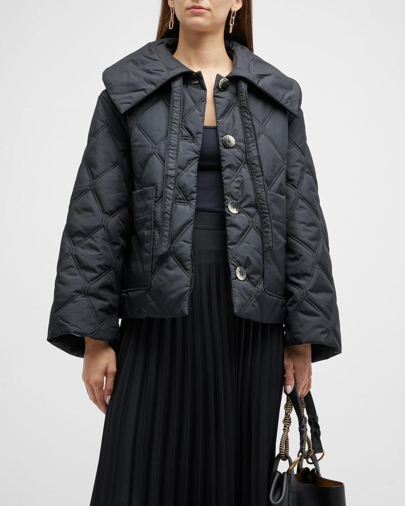 商品Ganni|Quilted Oversized Collar Jacket,价格¥2686,第1张图片