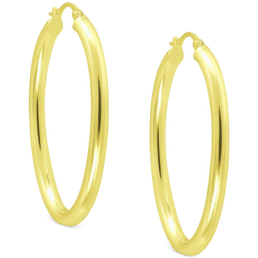 Polished Oval Medium Hoop Earrings, 25mm, Created for Macy's商品第3张图片规格展示