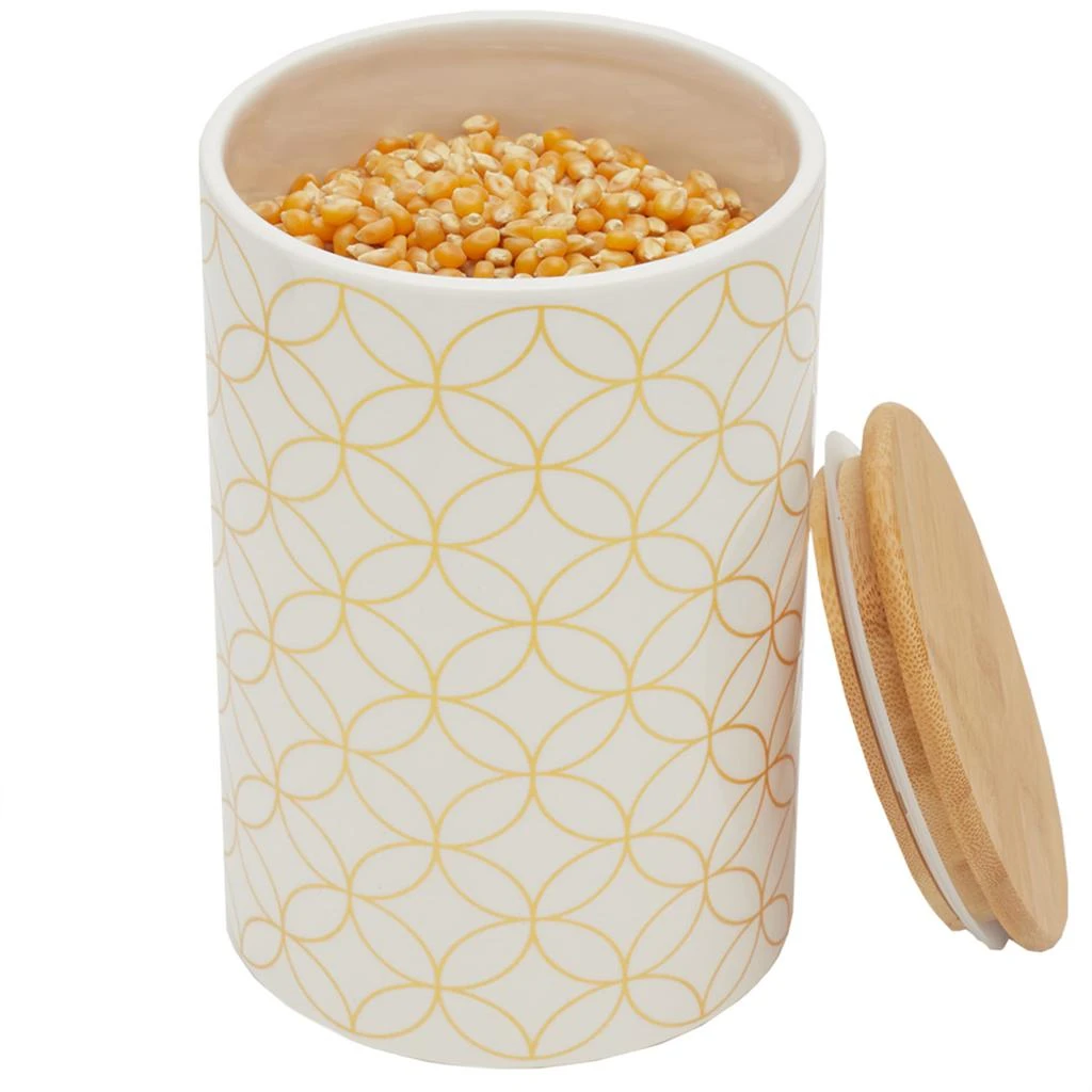 商品Home Basics|Home Basics Vescia Large Ceramic Canister with Bamboo Top,价格¥135,第3张图片详细描述