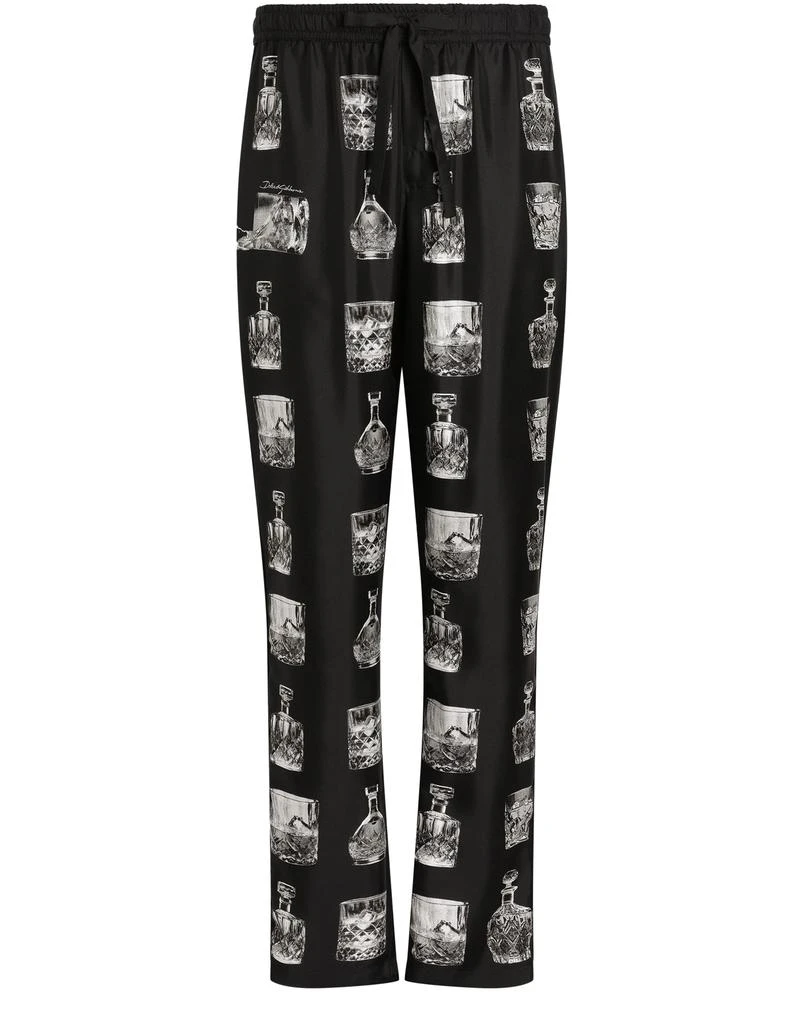 商品Dolce & Gabbana|Silk pajama pants with whisky print,价格¥13521,第2张图片详细描述