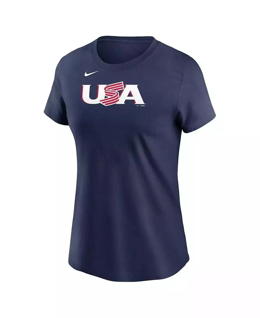 商品NIKE|Women's Bobby Witt Jr. Navy USA Baseball 2023 World Baseball Classic Name and Number T-shirt,价格¥311,第2张图片详细描述