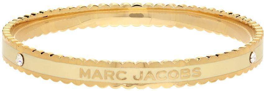 White & Gold 'The Medallion' Scalloped Bangle Bracelet商品第3张图片规格展示