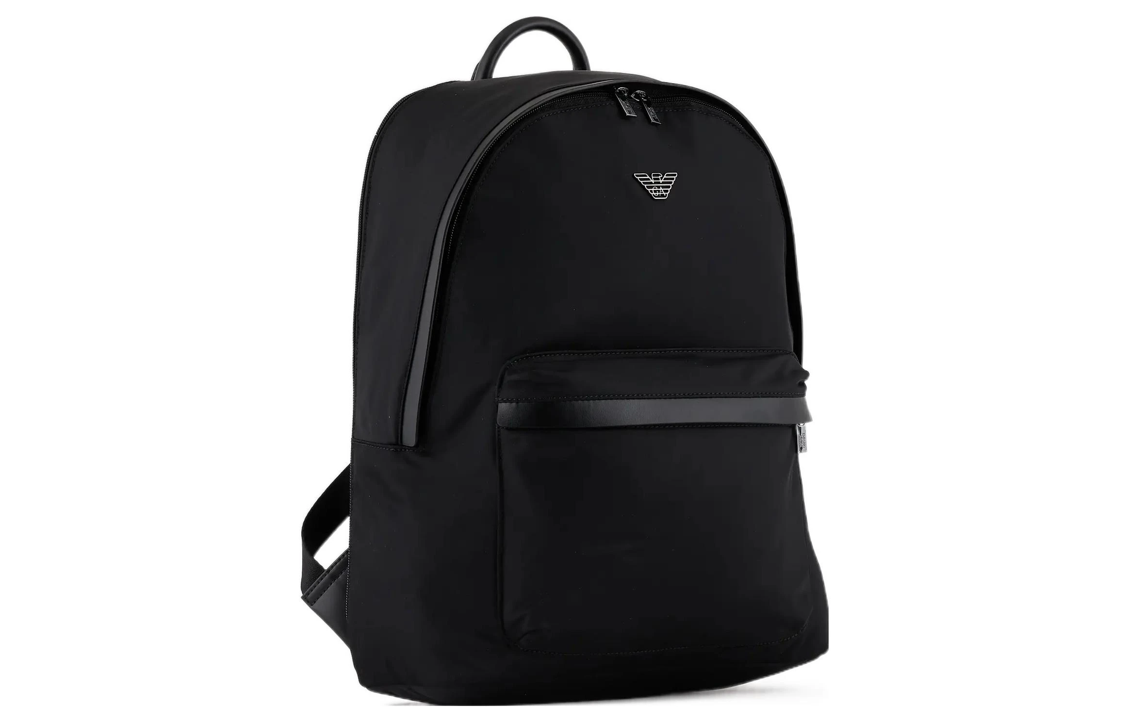 商品[国内直发] Emporio Armani|阿玛尼 经典Logo徽标拉链开合拼色 锦纶 书包背包双肩包 常规 男款 黑色,价格¥2457,第3张图片详细描述