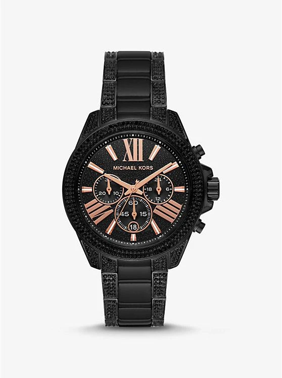 商品Michael Kors|Wren Pavé Black-Tone Watch,价格¥1943,第1张图片