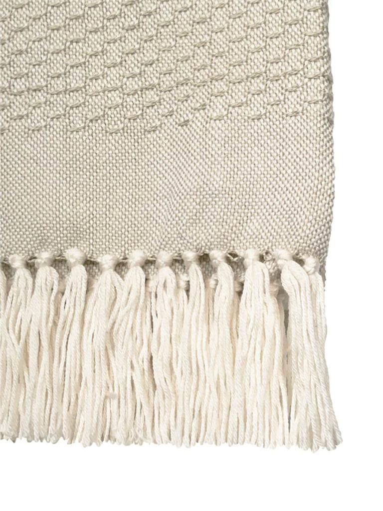 商品MALAGOON|Offwhite Fringed Acrylic & Wool Throw,价格¥628,第5张图片详细描述