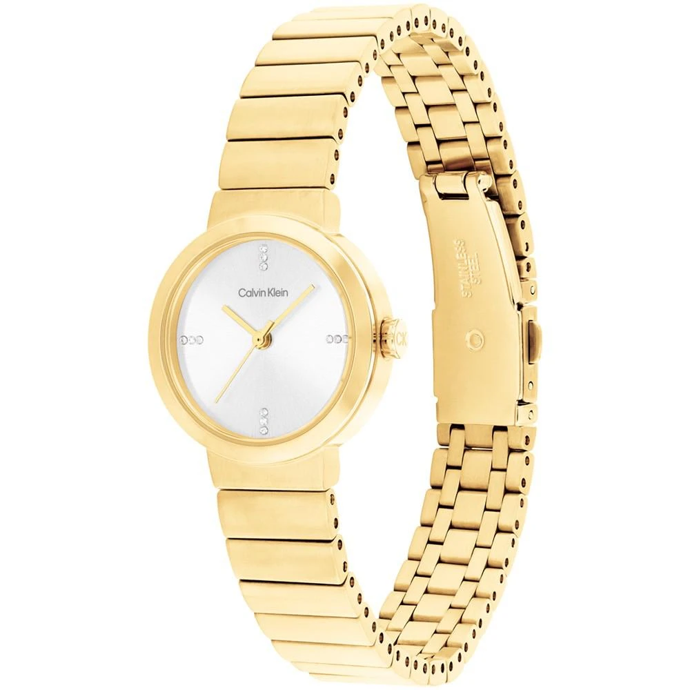 商品Calvin Klein|Women's Three Hand Gold-Tone Stainless Steel Bracelet Watch 25mm,价格¥1426,第2张图片详细描述