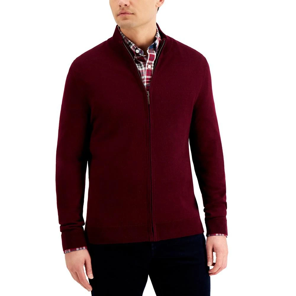 商品Club Room|Men's Merino Zip-Front Sweater, Created for Macy's,价格¥222,第1张图片详细描述