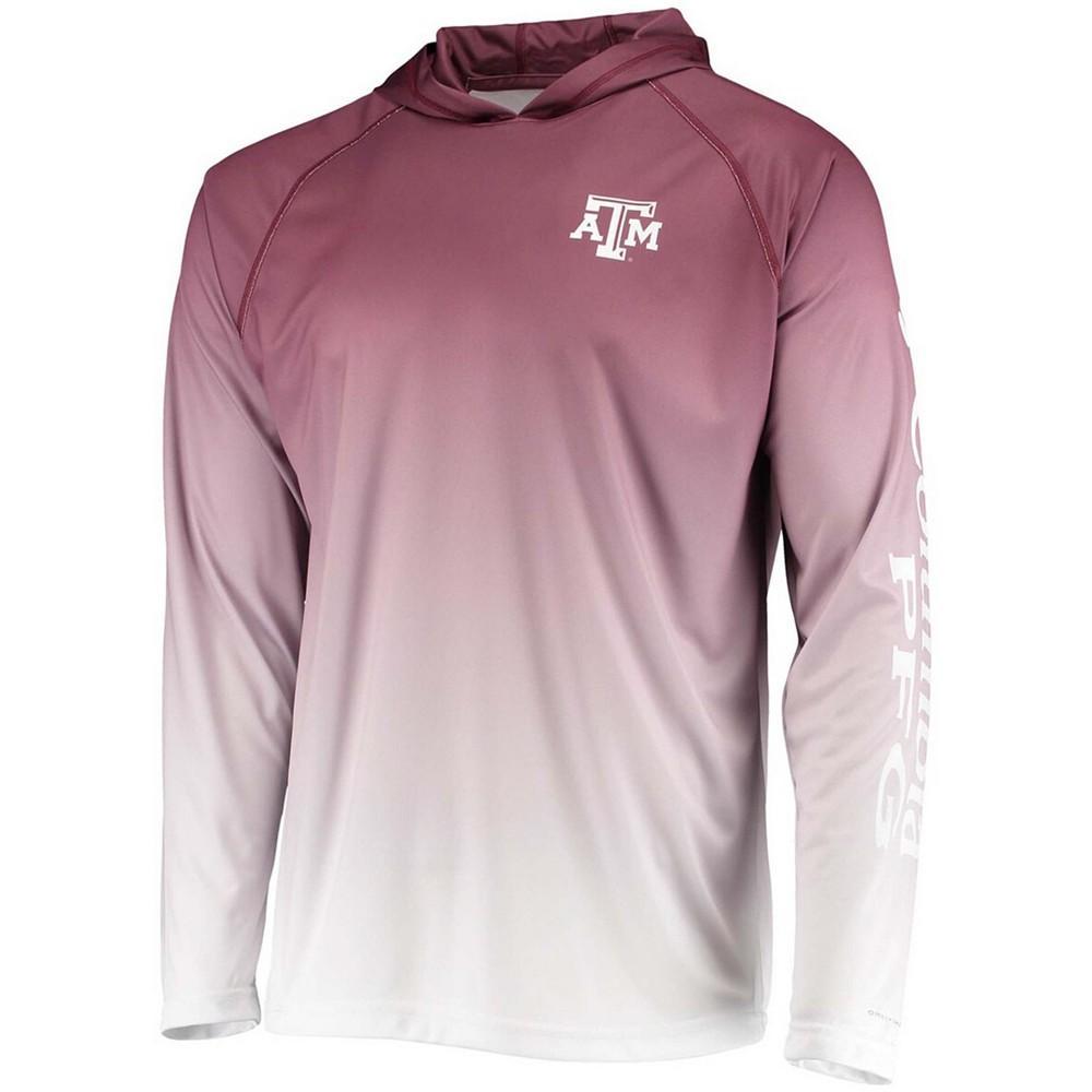 商品Columbia|Men's Maroon Texas A M Aggies Terminal Tackle Omni-Shade UPF 50 Long Sleeve Hooded T-shirt,价格¥442,第4张图片详细描述