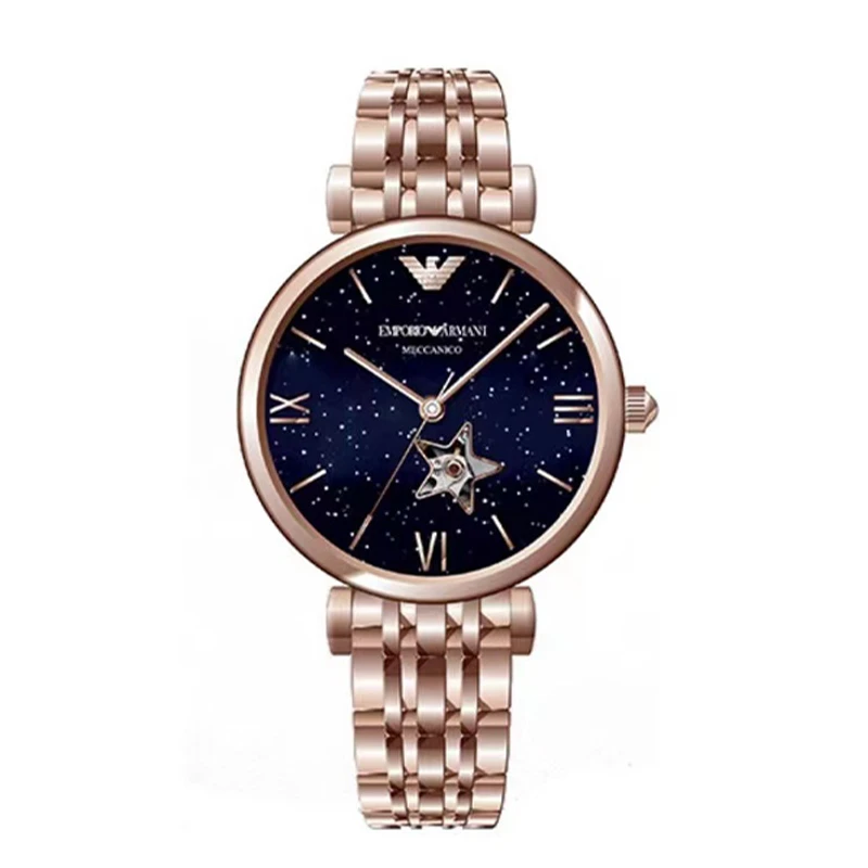 商品[国内直发] Emporio Armani|同款Armani阿玛尼机械满天星手表女 气质镂空机械表AR60043,价格¥2075,第1张图片