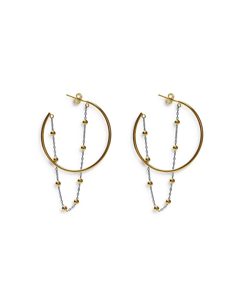 商品Argento Vivo|Ball Chain Embellished Hoop Earrings in 18K Gold Plated Sterling Silver,价格¥510,第1张图片详细描述