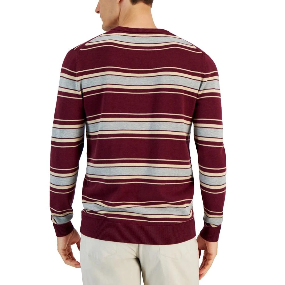 商品Club Room|Men's Elevated Striped Long Sleeve Crewneck Sweater, Created for Macy's,价格¥554,第2张图片详细描述