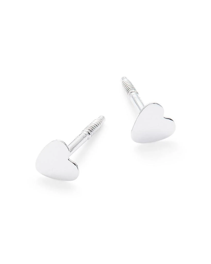 Children's Tiny Heart Stud Earrings in 14K White Gold 商品