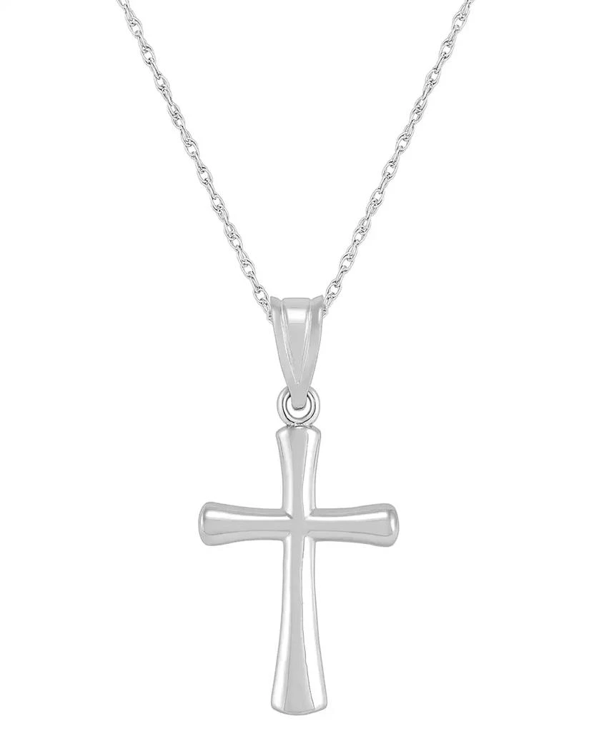 商品Macy's|Polished Cross Pendant 18" Necklace in 14k White Gold,价格¥1233,第1张图片