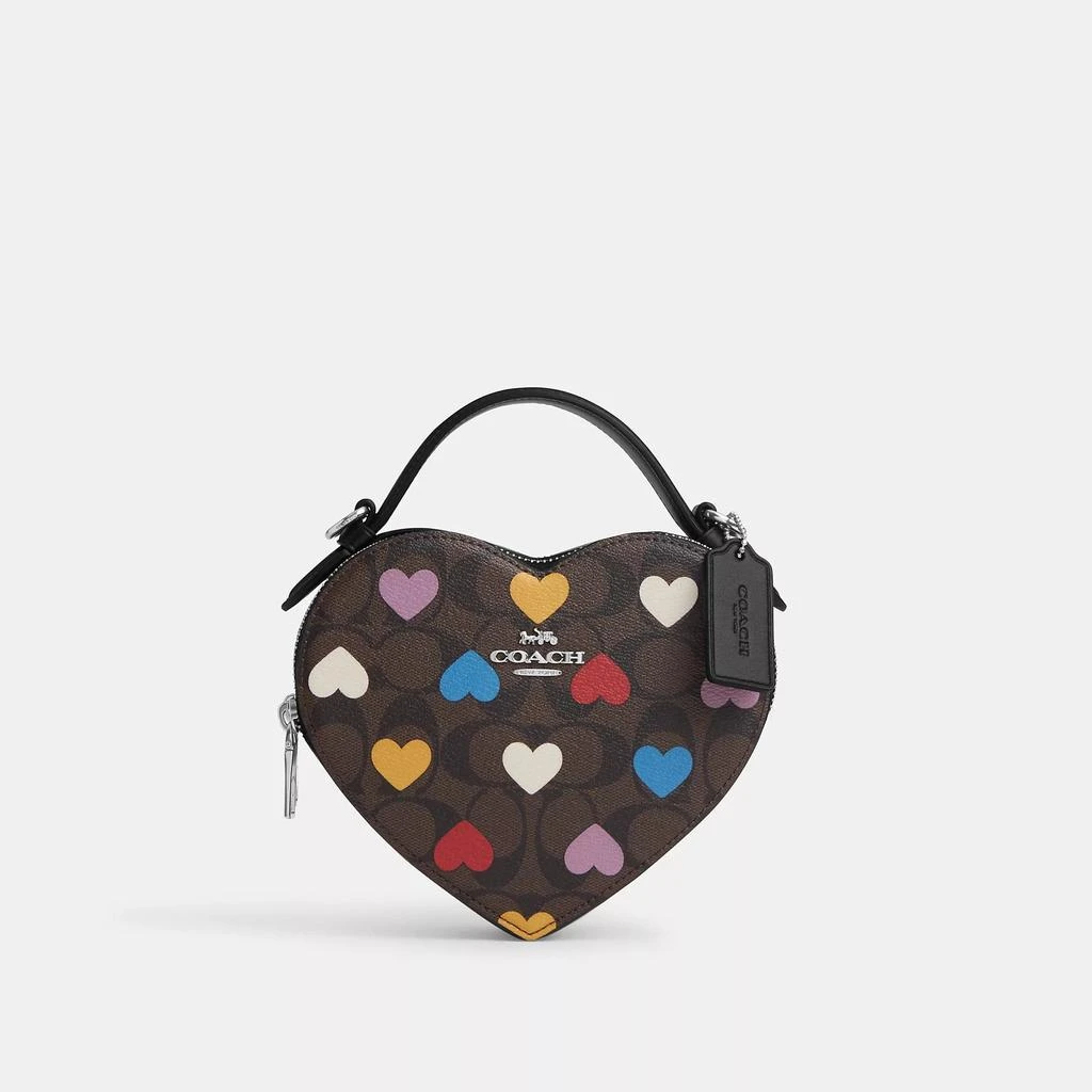 商品Coach|Coach Outlet Heart Crossbody In Signature Canvas With Heart Print,价格¥910,第1张图片