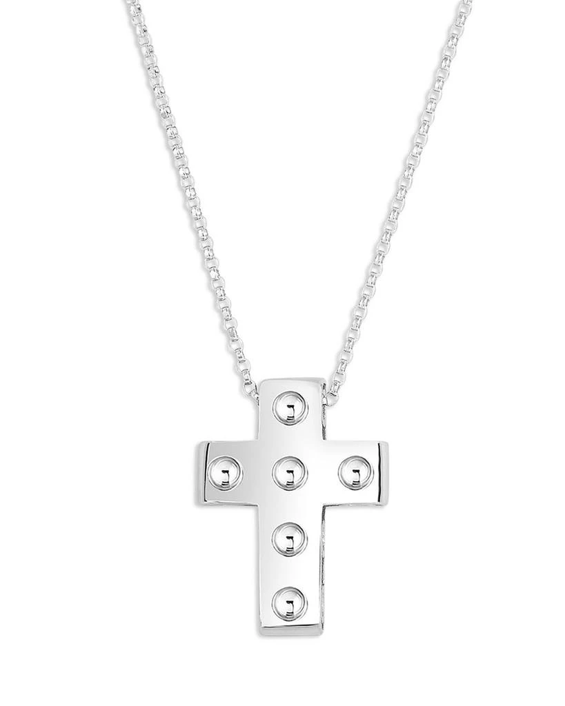 商品Roberto Coin|18K White Gold Pois Moi Mini Cross Pendant Necklace, 16-18",价格¥5158,第1张图片详细描述