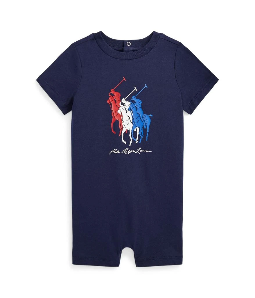 商品Ralph Lauren|Big Pony Cotton Jersey Shortall (Infant),价格¥177,第1张图片