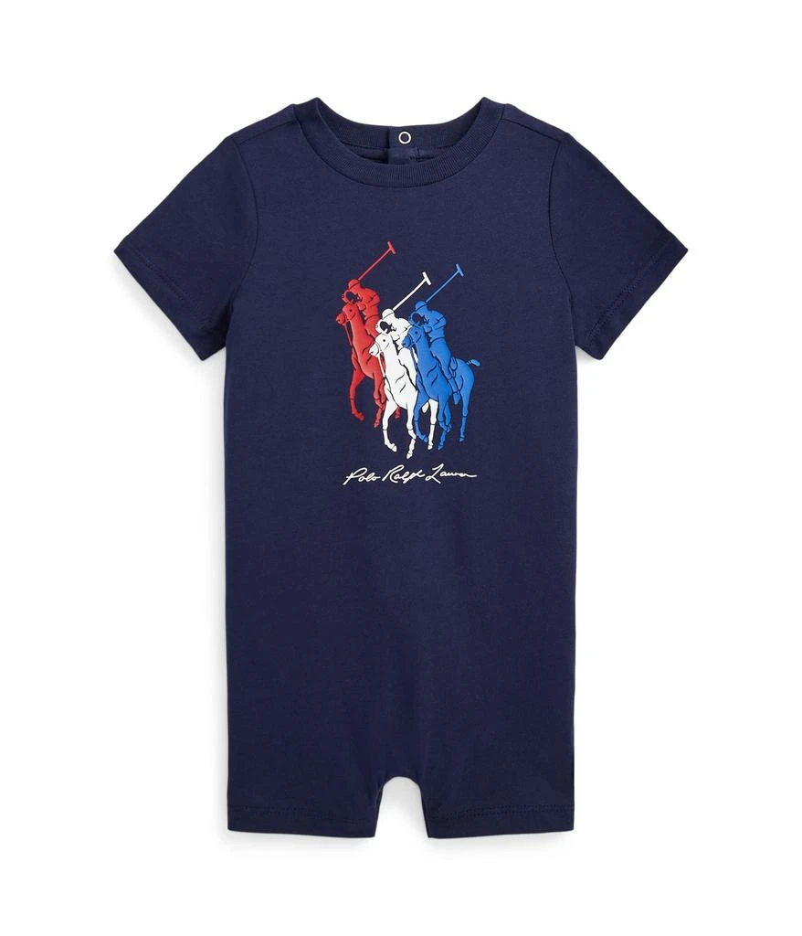 商品Ralph Lauren|Big Pony Cotton Jersey Shortall (Infant),价格¥178,第1张图片