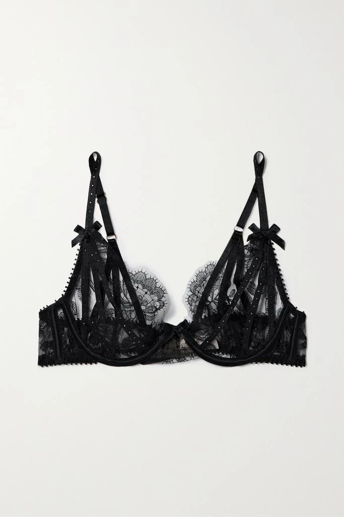 商品L'Agent by Agent Provocateur|Krystabell 带缀饰缎布边饰刺绣绢网带钢圈软杯文胸  - 34A,价格¥5401,第1张图片