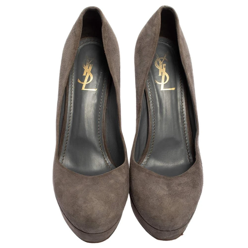 商品[二手商品] Yves Saint Laurent|Yves Saint Laurent Grey Suede Pumps Size 40,价格¥1046,第3张图片详细描述