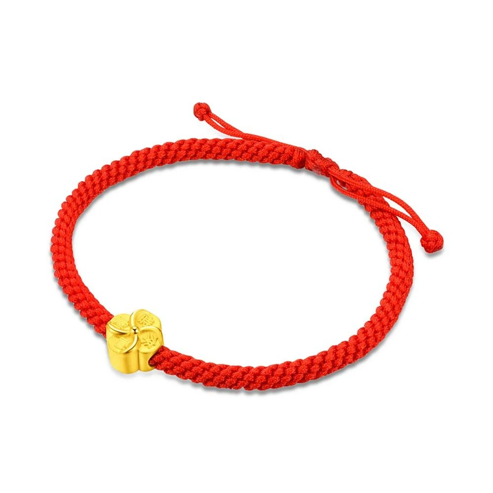 商品Chow Tai Fook|Lucky Symbol Woven Cotton Bolo Bracelet in 24k Gold,价格¥1594,第2张图片详细描述