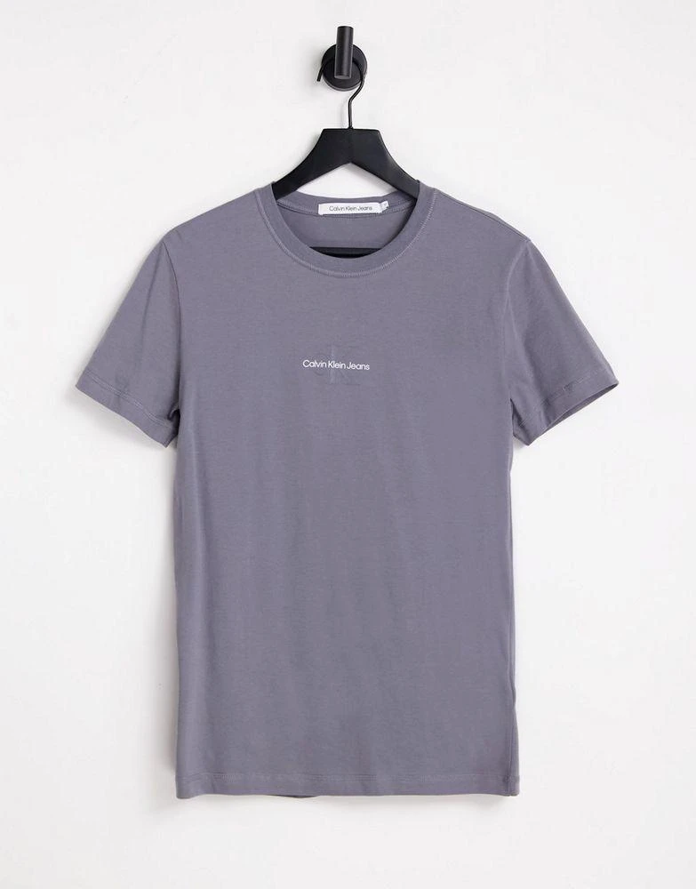 商品Calvin Klein|Calvin Klein Jeans tonal monogram logo t-shirt in grey,价格¥274,第1张图片