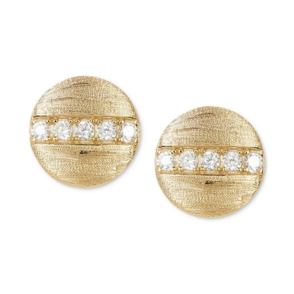 商品ADORNIA|14k Gold-Plated Pavé Line Round Disc Stud Earrings,价格¥168,第1张图片