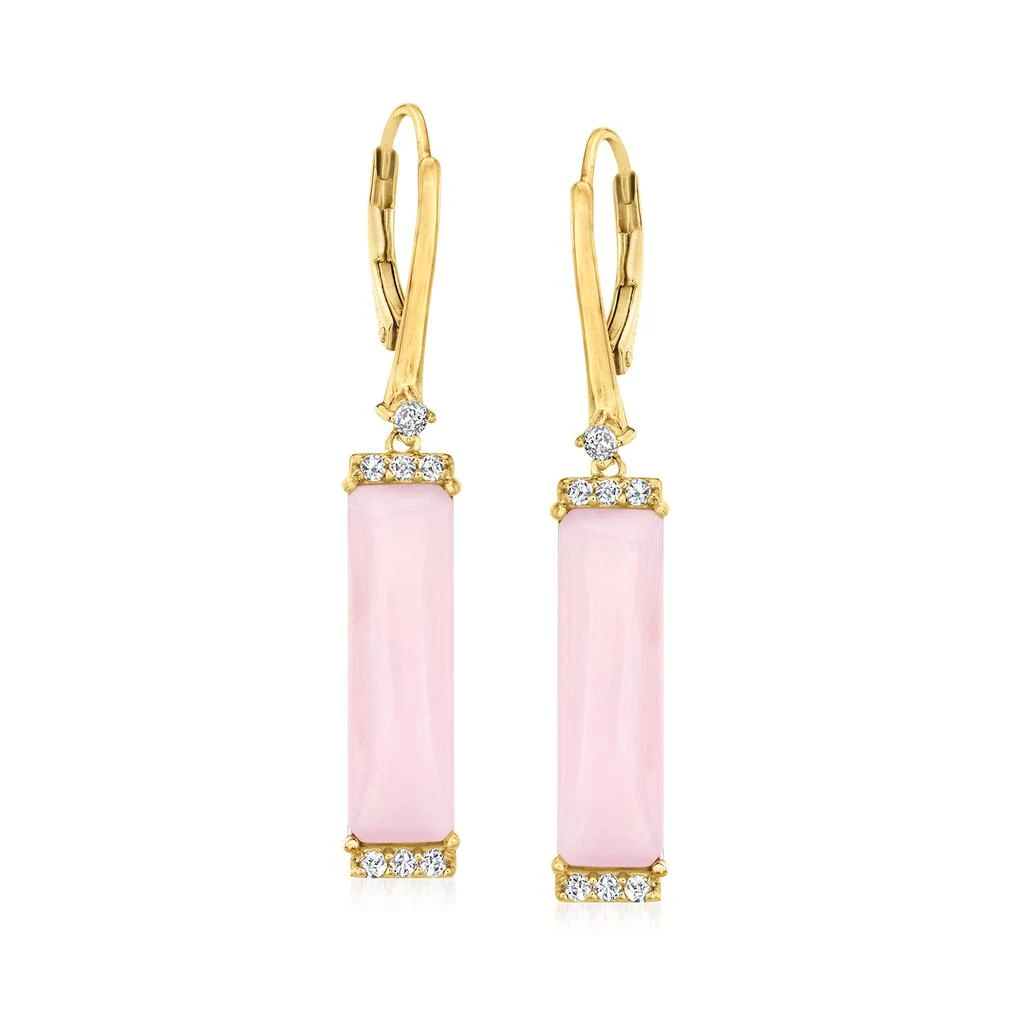 商品Ross-Simons|Pink Opal and . White Topaz Drop Earrings in 18kt Gold Over Sterling,价格¥1013,第1张图片