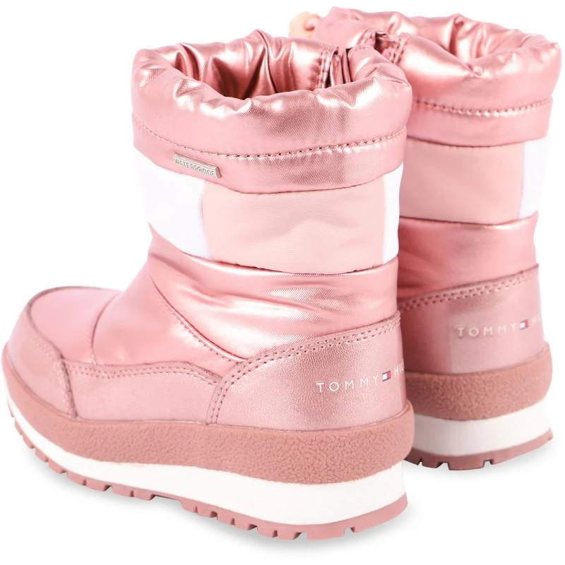 商品Tommy Hilfiger|Metallic effect logo boots in pink,价格¥1076,第2张图片详细描述