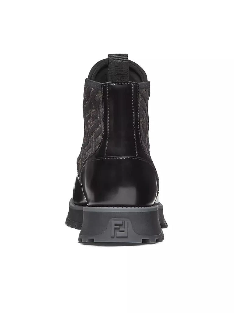 商品Fendi|FF Printed Leather Lace-Up Ankle Boots,价格¥8657,第3张图片详细描述