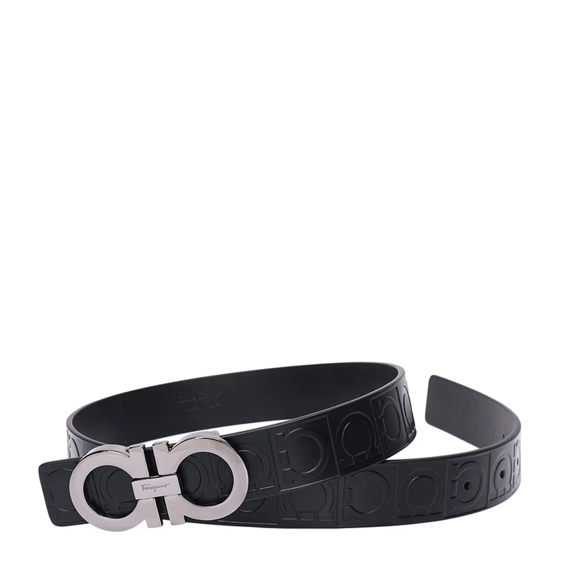 Salvatore Ferragamo 菲拉格慕 男士黑色皮革腰带 67-9169-0587182【包装随机，部分无包装盒】 商品