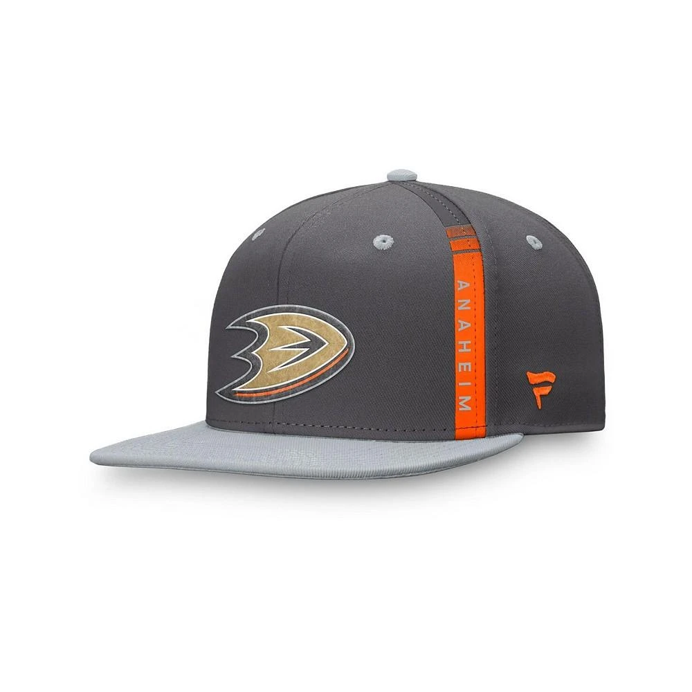 商品Fanatics|Men's Branded Charcoal Anaheim Ducks Authentic Pro Home Ice Snapback Hat,价格¥258,第1张图片