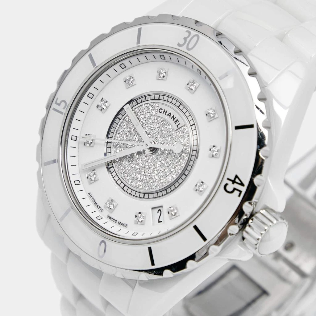 商品[二手商品] Chanel|Chanel White Diamond Ceramic Stainless Steel J12 H1759 Women's Wristwatch 38 mm,价格¥34295,第2张图片详细描述