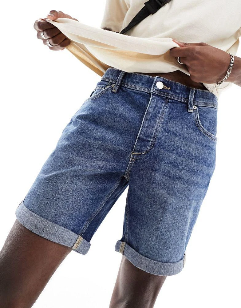 商品River Island|River Island denim shorts in blue,价格¥313,第1张图片