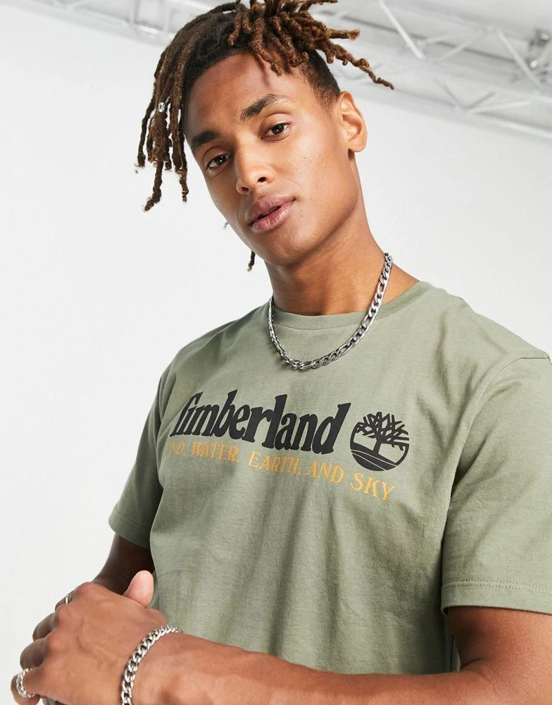 商品Timberland|Timberland front graphic t-shirt in khaki,价格¥162,第2张图片详细描述