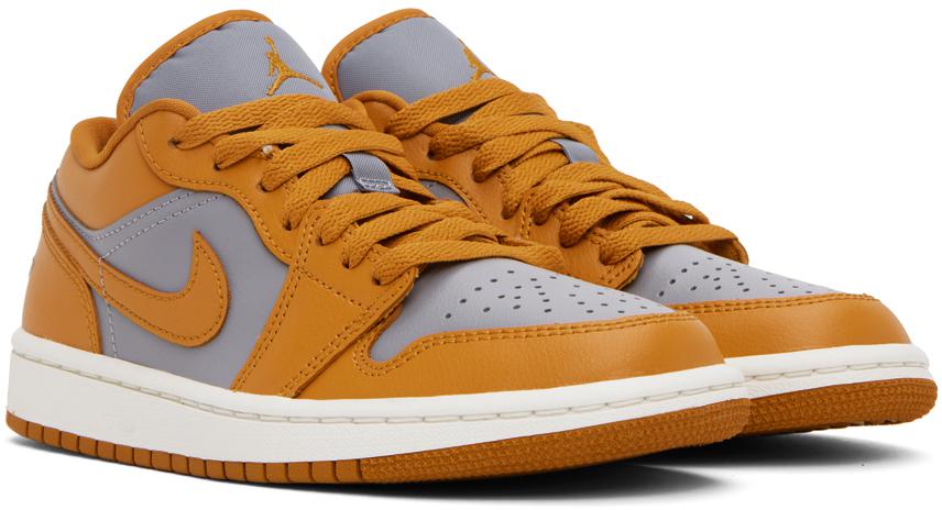 Orange & Gray Air Jordan 1 Low Sneakers商品第4张图片规格展示