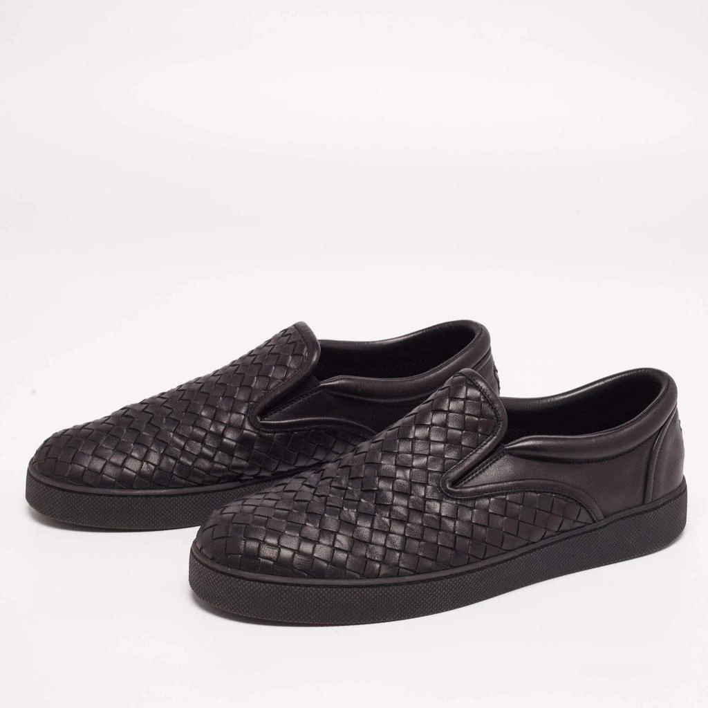 商品[二手商品] Bottega Veneta|Bottega Veneta Black Intrecciato Leather Dodger Slip-On Sneakers Size 44,价格¥2571,第2张图片详细描述