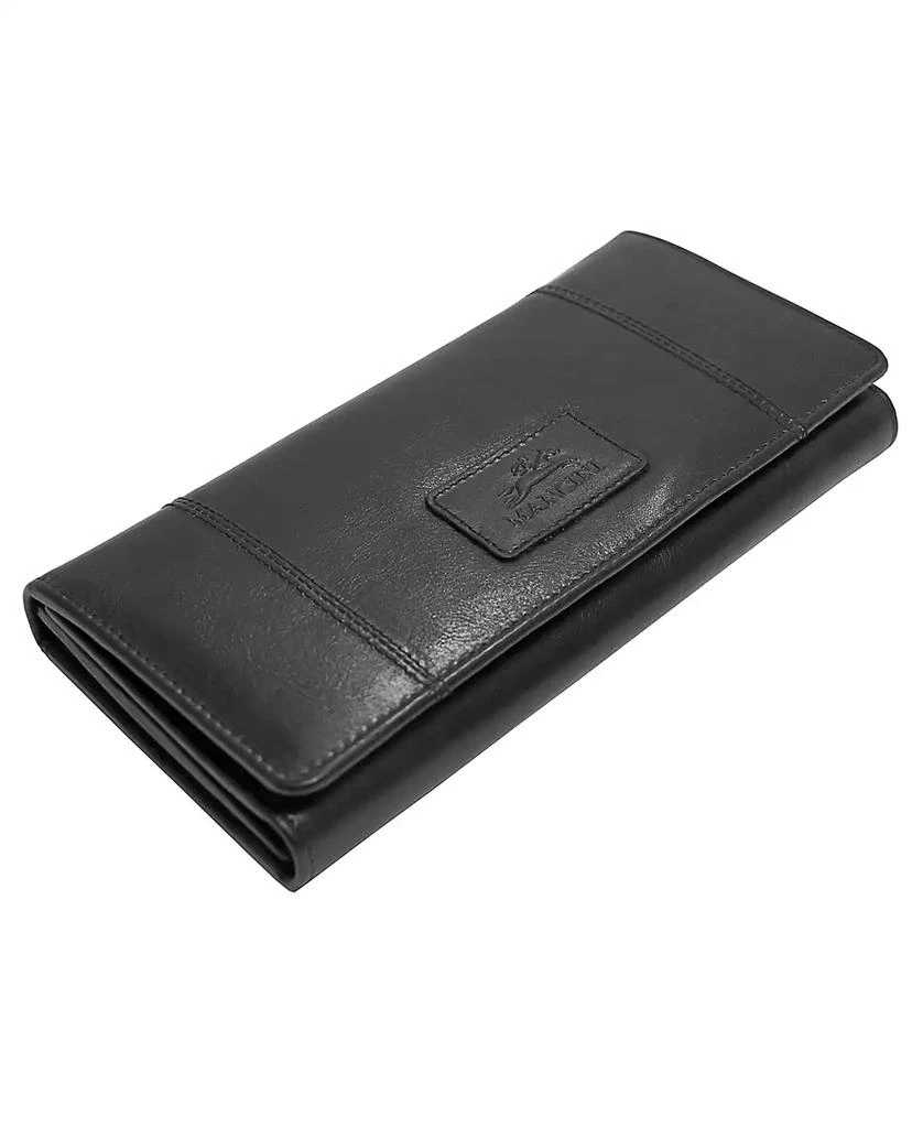 商品Mancini Leather Goods|Casablanca Collection RFID Secure Ladies Trifold Wallet,价格¥374,第2张图片详细描述