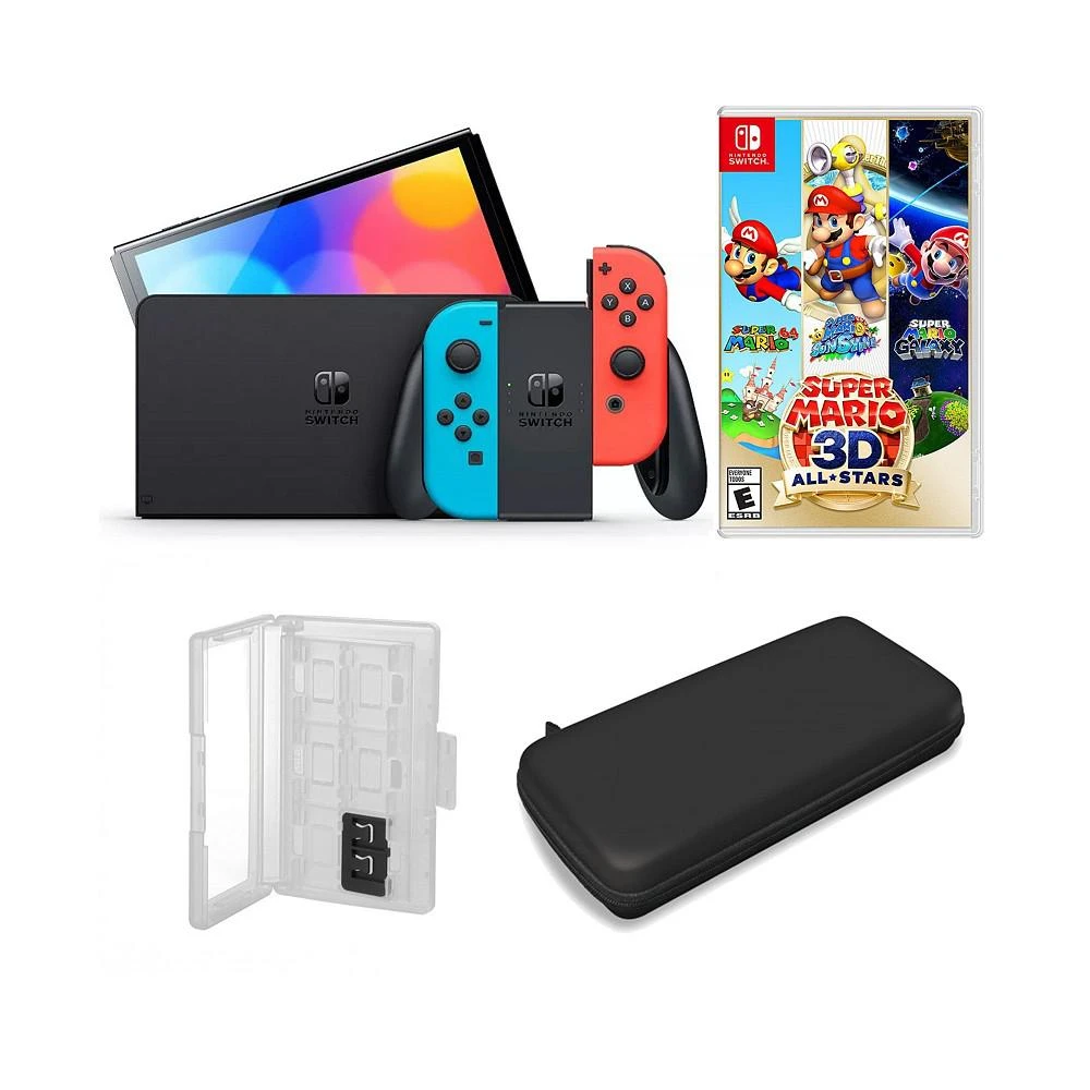 商品Nintendo|Switch OLED in Neon with Super Mario 3D All Stars & Accessories,价格¥3516,第1张图片