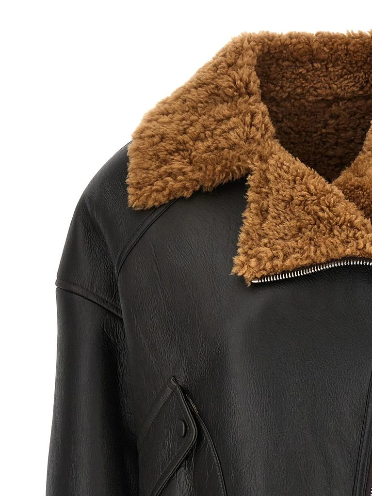 商品Yves Salomon|Leather Sheepskin Jacket Casual Jackets, Parka Brown,价格¥10085,第4张图片详细描述