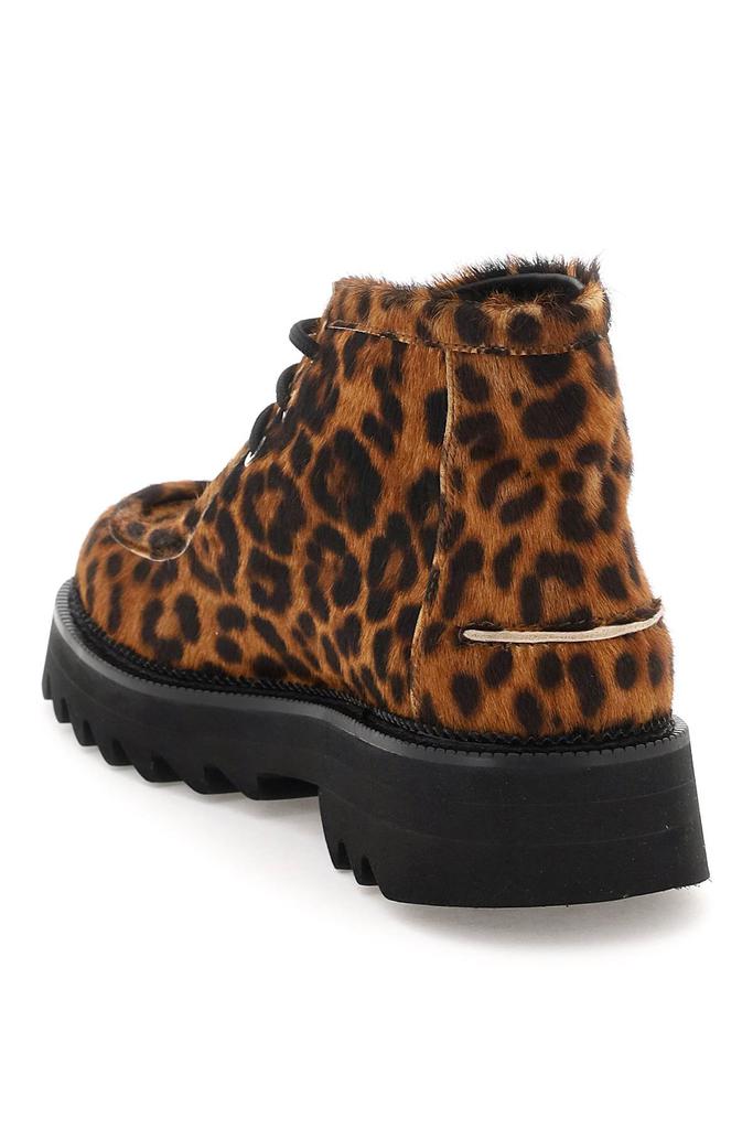 Ami paris leopard calfhair lace-up ankle boots商品第3张图片规格展示