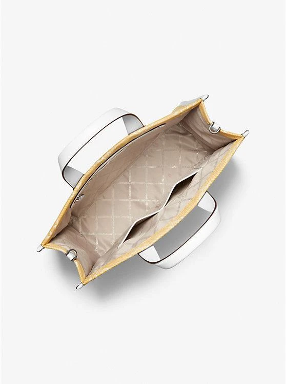 商品Michael Kors|Gigi Large Empire Logo Jacquard Straw Tote Bag,价格¥2669,第2张图片详细描述