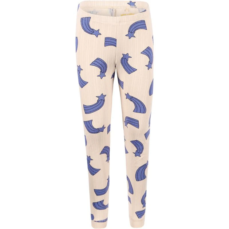 商品Mini Rodini|Shooting star ribbed leggings in natural,价格¥342,第1张图片