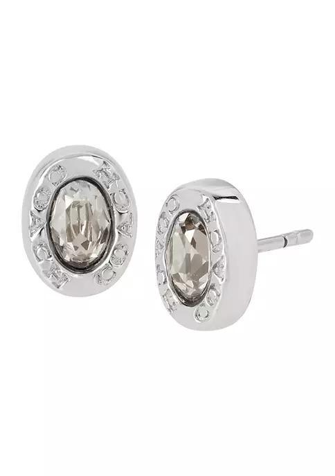 商品Coach|Signature Logo Swarovski® Crystal Stud Earrings,价格¥409,第1张图片