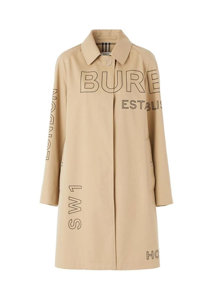 商品Burberry|Horseferry print cotton gabardine car coat,价格¥19140,第1张图片