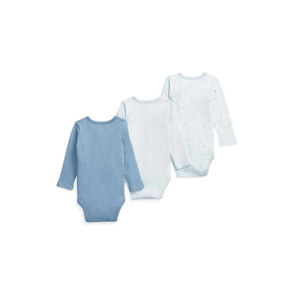 商品Ralph Lauren|Cotton Interlock Bodysuit 3-Pack (Infant),价格¥181,第2张图片详细描述