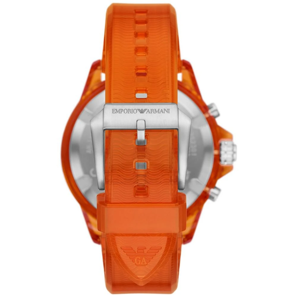 商品Emporio Armani|Men's Chronograph Orange Polyurethane Strap Watch 44mm,价格¥2230,第3张图片详细描述