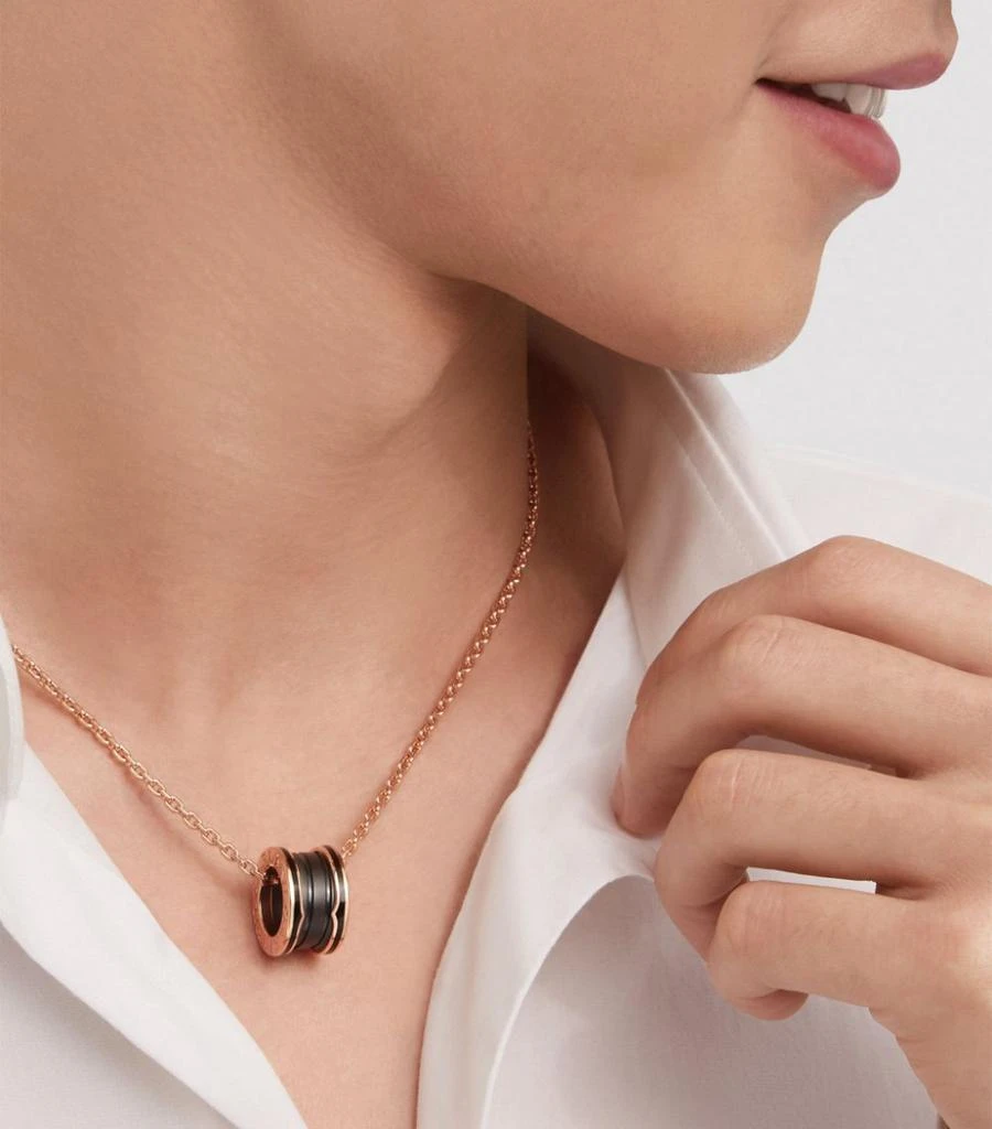 商品BVLGARI|Rose Gold And Ceramic B.Zero1 Necklace,价格¥38973,第4张图片详细描述