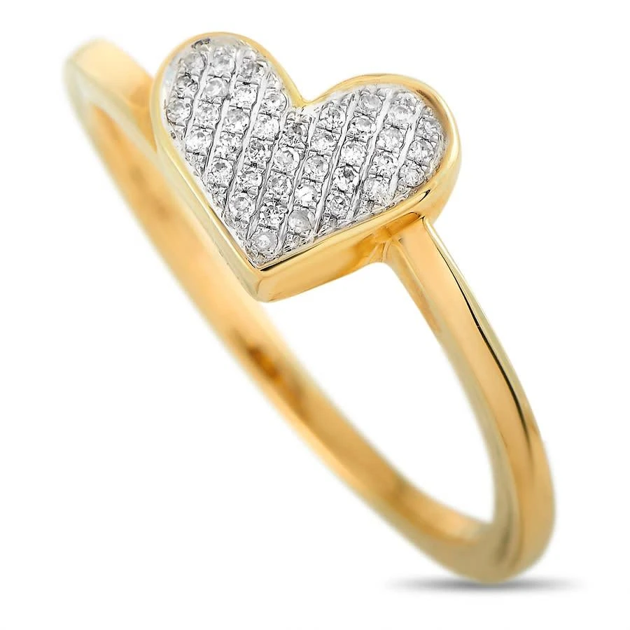 商品LB Exclusive|14K Yellow Gold 0.09 ct Diamond Heart Ring,价格¥2455,第1张图片