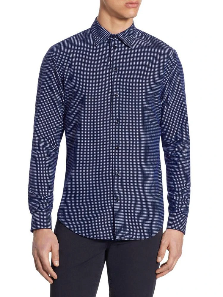 商品Armani|Tailored-Fit Box-Print Shirt,价格¥1292,第1张图片