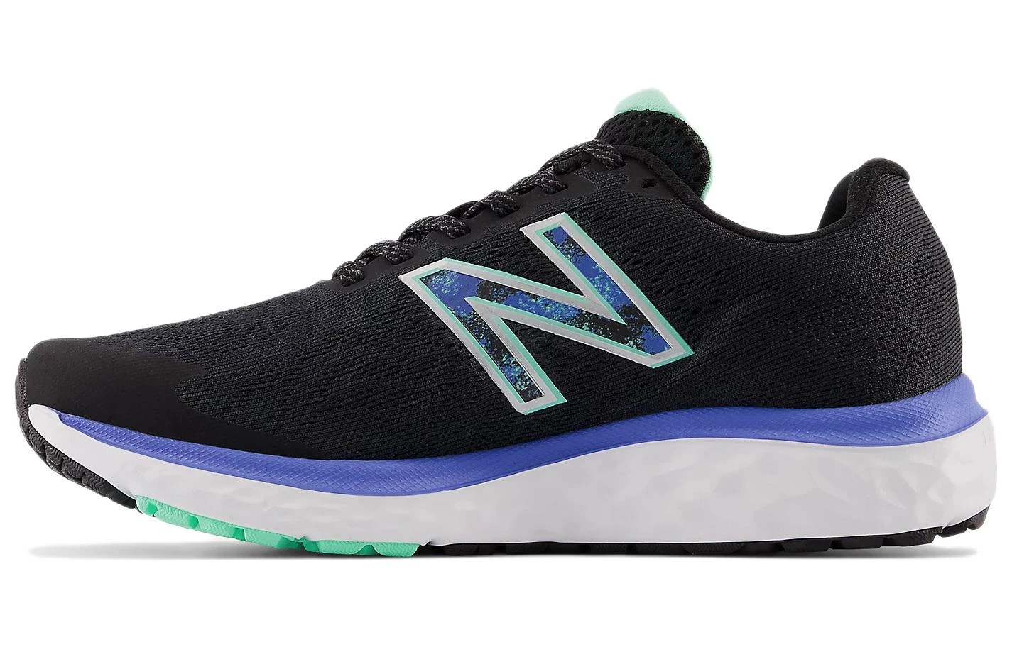 商品[国内直发] New Balance|NB 990 V7 v7 Fresh Foam 复古 织物皮革防滑耐磨透气 低帮跑步鞋 女款 黑蓝色,价格¥311,第1张图片